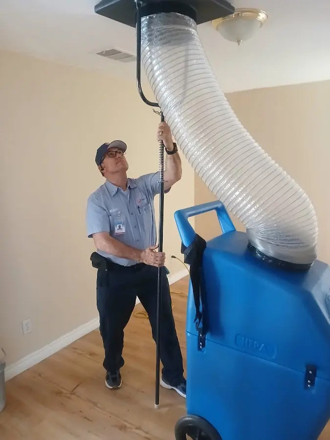 Mini Split Installation technician using HEPA equipment in Carbondale